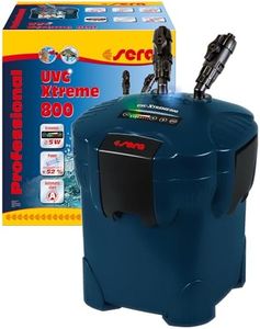 sera UVC-Xtreme 800 | Außenfilter für Aquarien | mit integrierter UVC-Amalgam-Lampe | elektronisch steuerbar | 2 Leistungsstufen | für klares und gesundes Wasser