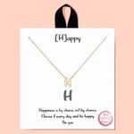 Leafael Initial 18K Gold Dipped Handmade Hypoallergenic Dainty Necklace Personalized Message Card Letter Charm Choker, H, Made in Korea, Jewelry Gifts for Women