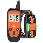 Dog Training Anti Bark Collar with Remote, Sound & Vibration Training Modes, with Safety Lock & Flashing Light, USB Rechargeable IP67 Waterproof, Over 1000FT Remote Range for All Dogs