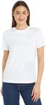 Calvin Klein Jeans Women's CK EMBRO BADGE REGULAR TEE J20J223226, White (Bright White), L