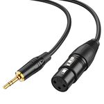 CableCreation 3.5mm to XLR Cable 10FT, 3.5mm Male to XLR Female Microphone Cable, XLR to 3.5mm Cable Compatible for iPhone, iPod, Tablet, Laptop, Microphone, Amplifier, Audio Board, 3M (Gold)