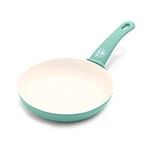 GreenLife Soft Grip Healthy Ceramic Nonstick, 20 cm Frying Pan Skillet, PFAS-Free, Oven Safe Up To 160˚C, Turquoise