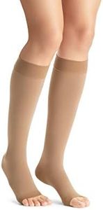 JOBST Maternity Opaque Knee High Compression Stockings, 15-20 mmHg Moderate Support for Aching Legs During Pregnancy, Open Toe, Caramel, Medium