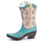 burton+BURTON burton + BURTON Resin Cowgirl Boot Vase, 9.25-inch Height, Holiday Kitchen Accessories, Blue, 9748013