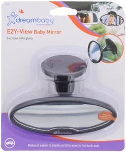 Dreambaby EZY-View Baby Car Mirror - Adjustable Angle View Feature - with Lever-Activated Suction Cup - Black - Model F1230