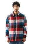 The Souled Store Plaid: Black/Blue/Red Checks Long Sleeve Collared Neck Button Down Cotton Relaxed Fit Shirts for Men and Boys - Classic and Casual Wardrobe Essentials