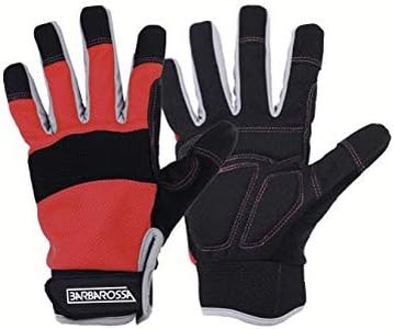 Barbarossa Reinforce Double-Stitched Work Gloves - Safety Utility Gloves Mechanics Gloves for Heavy Duty, Frictional Protection for Daily Work Operator, Flexible Yard Working Gloves Touch Screen (XL)