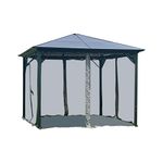 Garden lucky Replacement Gazebo Mosquito Netting 4 Panels with Zipper for Patio Garden Backyard (10'x13', Grey)