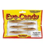 Northland Tackle Eye Candy Paddle Shad Floating 3.5" Soft Plastic Minnow Bait for Walleye Fishing, 5 Baits Per Pack, Smelt