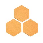 HAMELIN Bee Hive Hexagonal Cork Pinboard for Home Office Classroom | Self-Adhesive Tiles Bulletin Reminder Board | Multi Purpose Trendy Classic Wall Decor Boards | Set of 3 | 20 x 10 x 1 cm