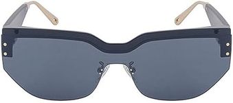 AOOLIA Trendy Oval Sunglasses, Star Gray Mirror Sunglasses, Sunnies UV400 Protection Half Rim Driving Cycling Glasses for Unisex (Black)