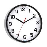 Wall Clock 9 Inch Battery Operated Silent Non-ticking Wall Clock Modern Quartz Design Decorative Indoor Kitchen Office Black