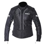 SCALA GEARS 100% Polyester Women Moto Rider Jackets Protection and Abrasion Resistance With Shoulder Protection Black (Size,S)