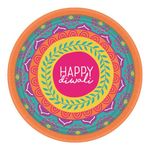 Amscan Diwali Design Round Paper Plates - 7" | Multicolor | Pack of 8