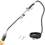 weyleity Propane Torch Weed Burner Kit | Propane Weed Torch 340,000 BTU with 7FT Hose and Turbo Trigger Push Button Igniter, Weed Burner Torch for Propane Tank, Heavy Duty Fire Thrower for Weeds