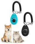 Acual 2 Pcs Pet Training Clicker with Wrist Strap, Animal Dog Cat Puppy Kitten Training Clicker with Big Button, Convenient and Effective Training Tools for Dog Cat Horse Puppie Birds (Black+Green)