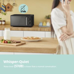 COMFEE' 19L Mini Microwave Oven – Black Mirror, 700W, Quick Defrost
