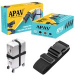 APAV Luggage Straps Belt Heavy Duty Adjustable with Buckle Clips for Suitcase | Trolleys and All kind of Luggages | for Traveling Business/Leisure Trip (Pack of 1 (Black))