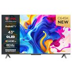 TCL 43C645K 43-inch QLED Television, 4K Ultra HD, Android Smart TV (Game Master, Dolby Atmos, Freeview Play, Motion clarity, Hands-Free Voice Control, compatible with Google assistant & Alexa)