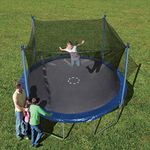 Trainor Sports 12-feet Round Trampoline & Enclosure Combo | Heavy Duty Bouncy Outdoor/Backyard Trampoline for Children (6+), Adults | Jumping Mat and Full Coverage Spring Padding