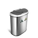 NINESTARS DZT-70-11R The Original Touchless Automatic Motion Sensor Trash Can/Recycler, 18.5 Gal. / 70 L., Stainless Steel