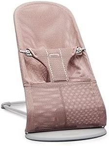 BabyBjörn Bouncer Bliss, Light Grey Frame, Mesh, Dusty Pink