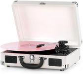 Vinyl Record Player Wireless Turntable Bluetooth 3-Speed Portable Vintage Suitcase with Built-in Speakers, Includes Extra Stylus, RCA Out, AUX in