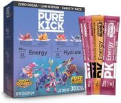 Pure Kick x Warcraft Rumble Limited Edition Energy & Hydration Singles To Go Drink Mix - Variety Pack - Black Cherry Pomegranate, Orange Passion Fruit, Strawberry Watermelon, Concord Grape – 30 Total Packets