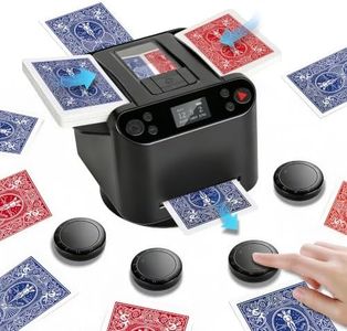 MAX6 Automatic Card Shuffler and Dealer Machine Rechargeable 2-in-1 with 4 Remotes For 1-2 Deck Supports 1-12 Players Built-in Gameplays-180°/360° Rotating for Poker, Blackjack, Phase 10, Bridge