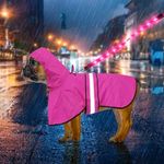 Weesiber Dog Raincoat, Waterproof Pet Coat Dog Rain Jacket with Leash Hole, Lightweight Hooded Puppy Poncho Slicker (Small, Pink)