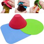 Jar Gripper, Multi Purpose Reusable Rubber Gripper Jar Opener Gripper Rubber Jar, Multi Purpose Bottle Lid Openers Fit for Most Bottles, Set of 3