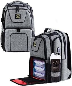 Upgraded 519 Fitness Meal Prep Backpack Insulated Waterproof-Cooler Lunch Backpack Bag Hiking Backpack for Men and Women-Picnic Cooler Backpack with 3 Meal Containers and 2 Ice Packs (Grey)