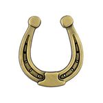 PinMart's Antique Gold Lucky Horseshoe Cowboy Western Lapel Pin