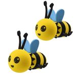 HAICN 2Pcs Honey Bee Aerial Ball Cute Car Antenna Toppers Aerial Ball Roof Decorative Antenna EVA Aerial Ball Anti-Collision Doll Decoration Ball for All Kinds Car