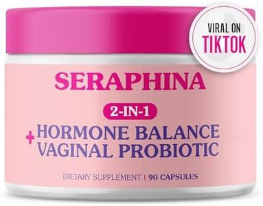 Seraphina Vaginal Probiotics 2-in-1 for Women + Hormone Balance - 90 Capsules Complete Feminine Care, PMS & Urinary Tract Health, Prebiotic Blend, 10 Billion CFU, 6 Strains (90 Count (Pack of 1))