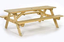 Wooden Marta 8 Seater Picnic Table - Wood Picnic Bench for Gardens Parks Schools and Pubs 1.8 Meter Length