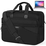 17 inch Laptop Bag for Men Large Laptop Briefcase 17.3 Inch Computer Carrying Case Laptop Messenger Bag Waterproof Shoulder Bag for Business Travel Work School, Black