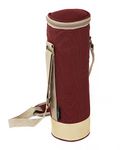 Greenfield Collection Insulated Solo Wine Bottle Cooler Bag for Picnic, Camping and Beach with Adjustable Carry Strap, Mulberry Red