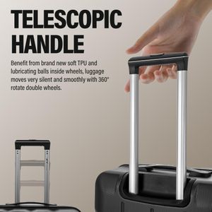 ATX Medium Suitcase 65L – Black Lightweight Luggage