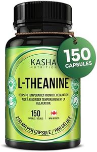 Kasha Nutrition High Potency & Purity L-Theanine 250mg (150 Capsules, 5 Month Supply) - L Theanine Promotes Relaxation for Men and Women | Stress Support, Mental Calmness, Relax | 5 Month Supply | Vegan, Non-GMO and Made in Canada