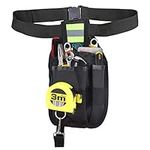 Tools Belt Bag Adjustable Waist Tool Belt Pouch for Home Garden Tools Supplies Electricians Men Ladies Black, Weight Capacity 10kg (Black)