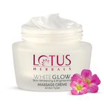 Lotus Herbals WhiteGlow Skin Whitening & Brightening Massage Cream | Deep Nourishing Face Massage Cream for Radiant Skin | For Soft, Smooth & Even Tone Skin | 50g