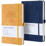 Notebook, Notebooks, Lined Paper, HOMEMARS Journal, Cahier de Notes, A5, Notebook, Notebooks and Journals, Leather Notebook, Yellow&Blue, 100gsm Thick Paper, 200 Pages (100 Sheets), 14.5 x 21cm