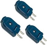 3 Pack American 2 Pins AC Electric Male Power Plug, 10A/ 250V Outlet Adaptor Wire Rewireable Extension Cord Connector for US Plug, Straight Blade, Non-Grounding