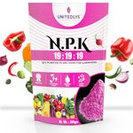 Unitedlys Npk 19 Fertilizer Powder For Plants 380Gms With Seeds Including Dhaniya, Palak & Methi | Plant Food For Maximum Growth Boost & Production | Ideal For Home, Garden & Outdoor Plant Care
