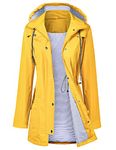 Women Raincoat Lightweight Active Wear Quick-drying Junior Casual Fashion Rain Jacket Outdoor Waterproof Jacket Yellow M