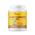 KAZIMA Aloe Turmeric Gel with Pure Aloe Vera, Turmeric & Vitamin A, B, D, E for Face, Skin & Hair - Moisturizing, Skin Brightening, Acne Scars, Wrinkles, Sunburn & Dark Circles (500 Gram)