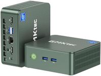 GMKtec Mini PC N100, Preinstalled Windows 11 Pro (3.4GHz), 16GB DDR4 RAM 1TB PCIe M.2 SSD, Desktop Computer 4K Dual HDMI Display/4x USB3.2/WiFi 6/BT5.2/RJ45 Ethernet G3 Green