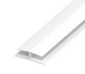 Soffit Joint/H Trim - White PVC Plastic Jointing Trim - 9mm Board Joint - 1m Length