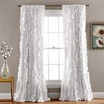 Lush Decor Belle Curtain, 84 x 54-Inches, White